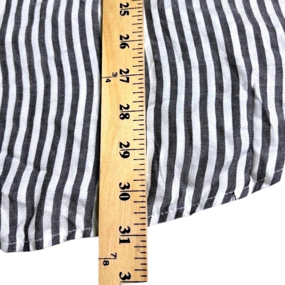 VelvetHeart 1X Stripe Button Shirt Black White 1X Classic Preppy Casual Relaxed - Picture 13 of 13
